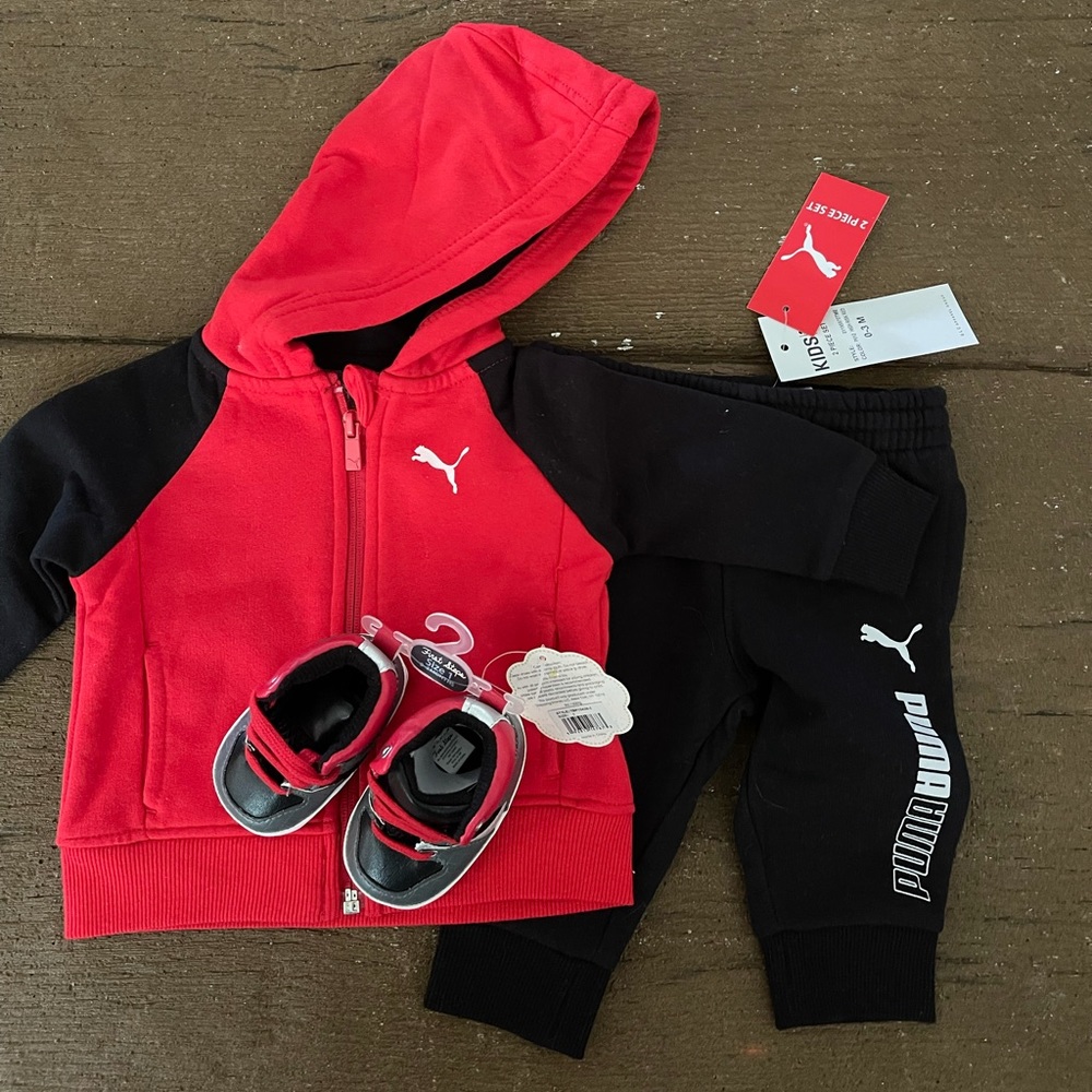 0-3 puma track suit with shoes